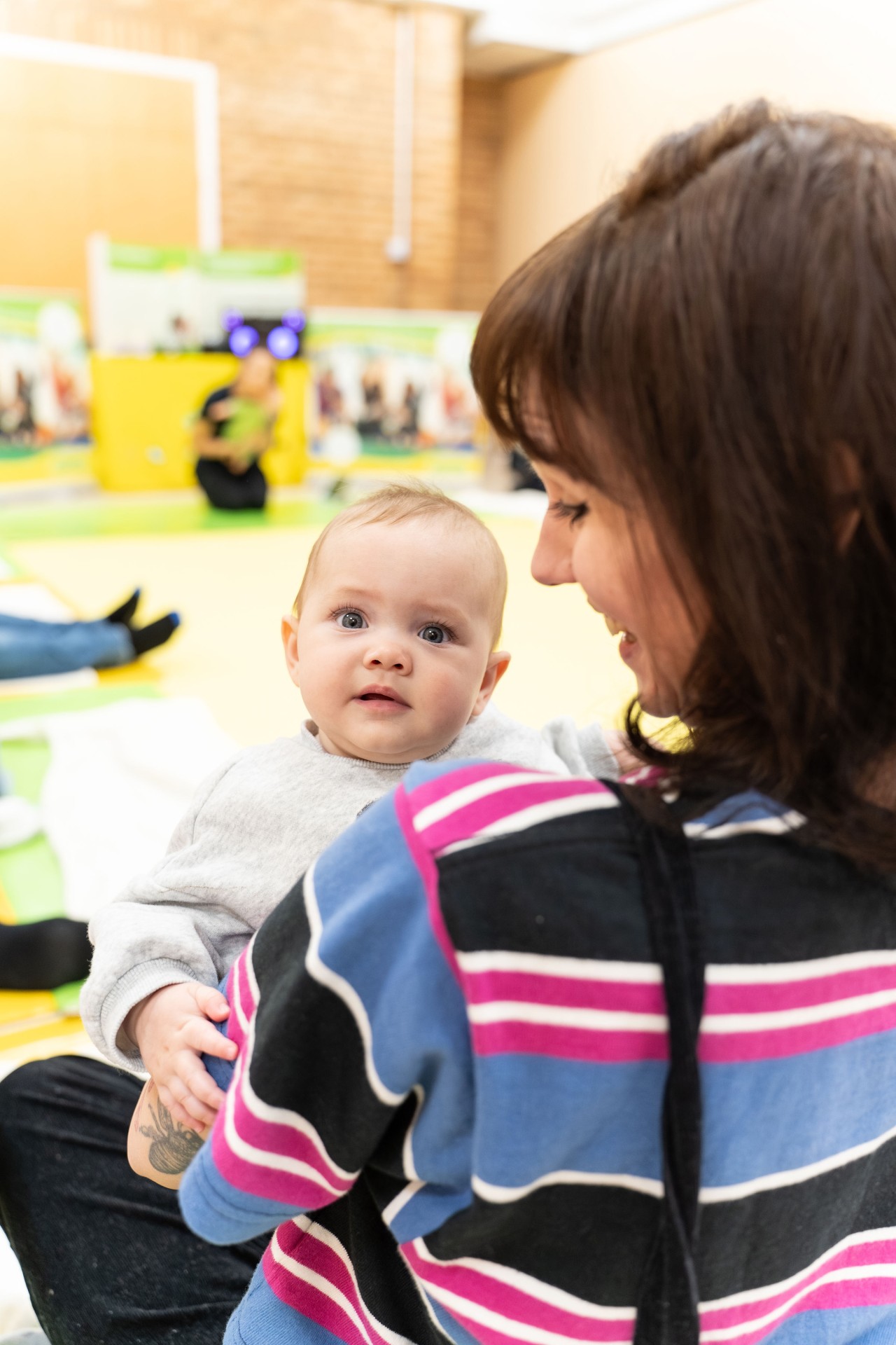 A parent and baby enjoying a Baby Sensory class